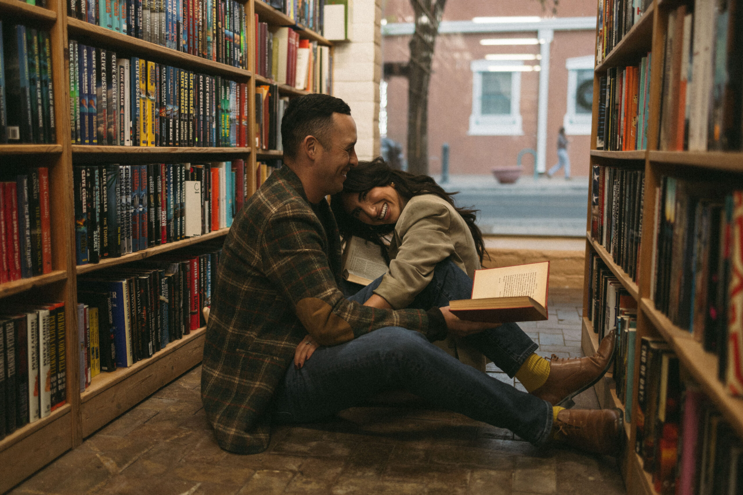 unique library Las Cruces, NM engagement photoshoot ideas