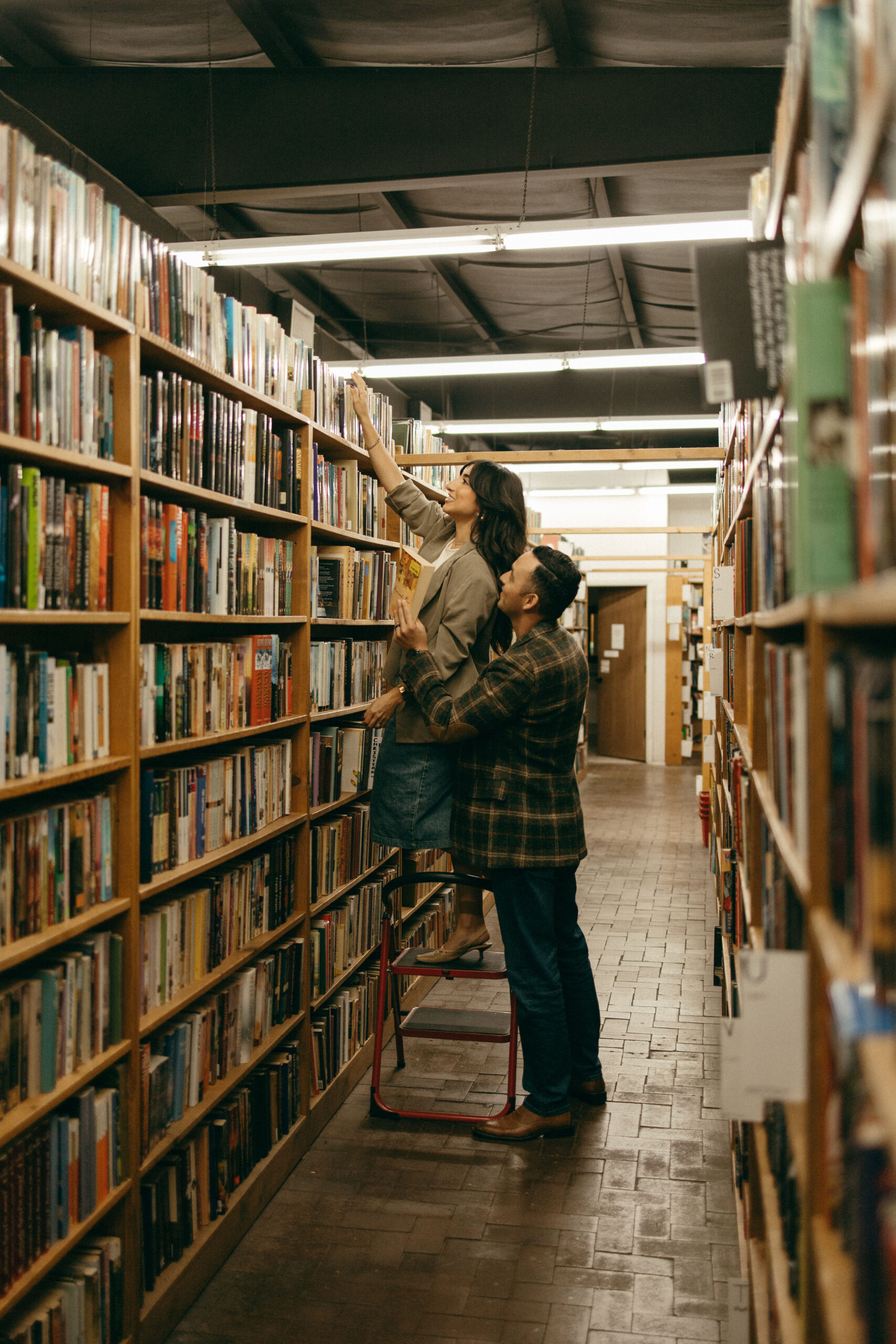 unique library Las Cruces, NM engagement photoshoot ideas