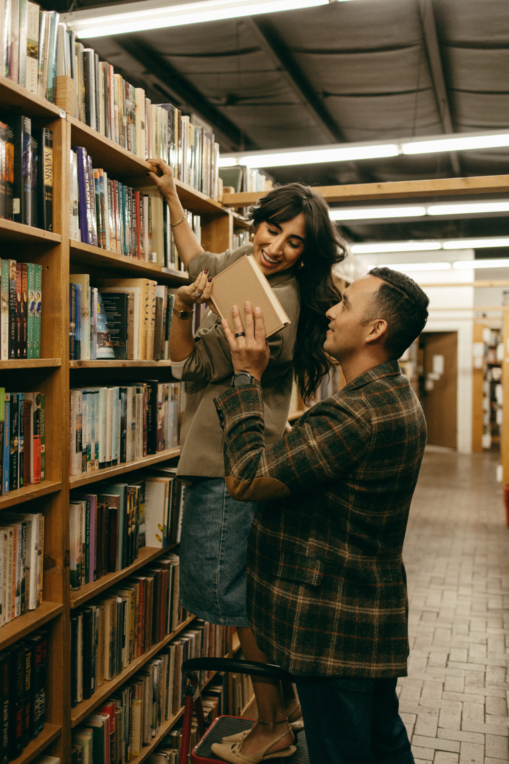 unique library Las Cruces, NM engagement photoshoot ideas