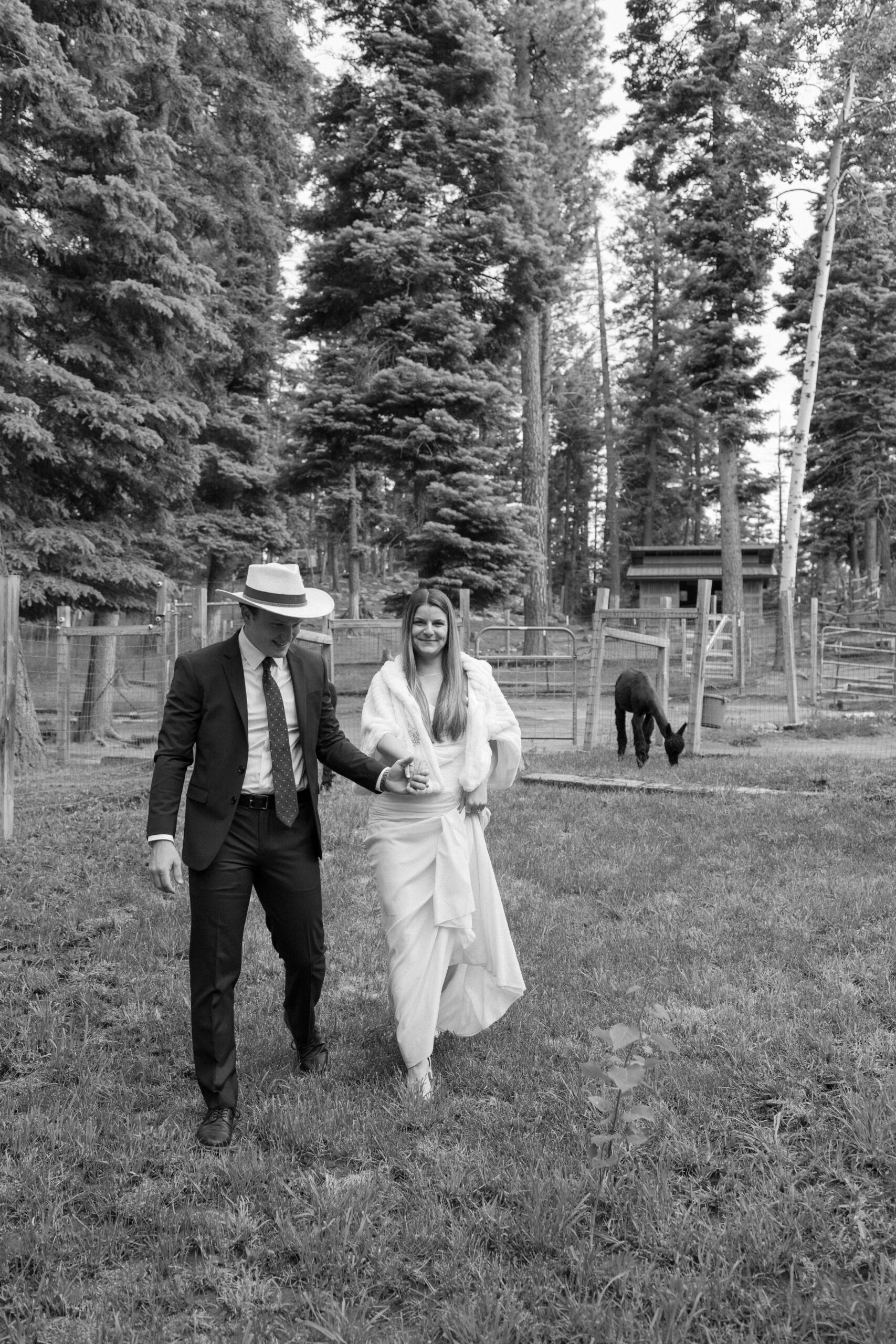 bride and groom pose together after their unique New Mexico elopement