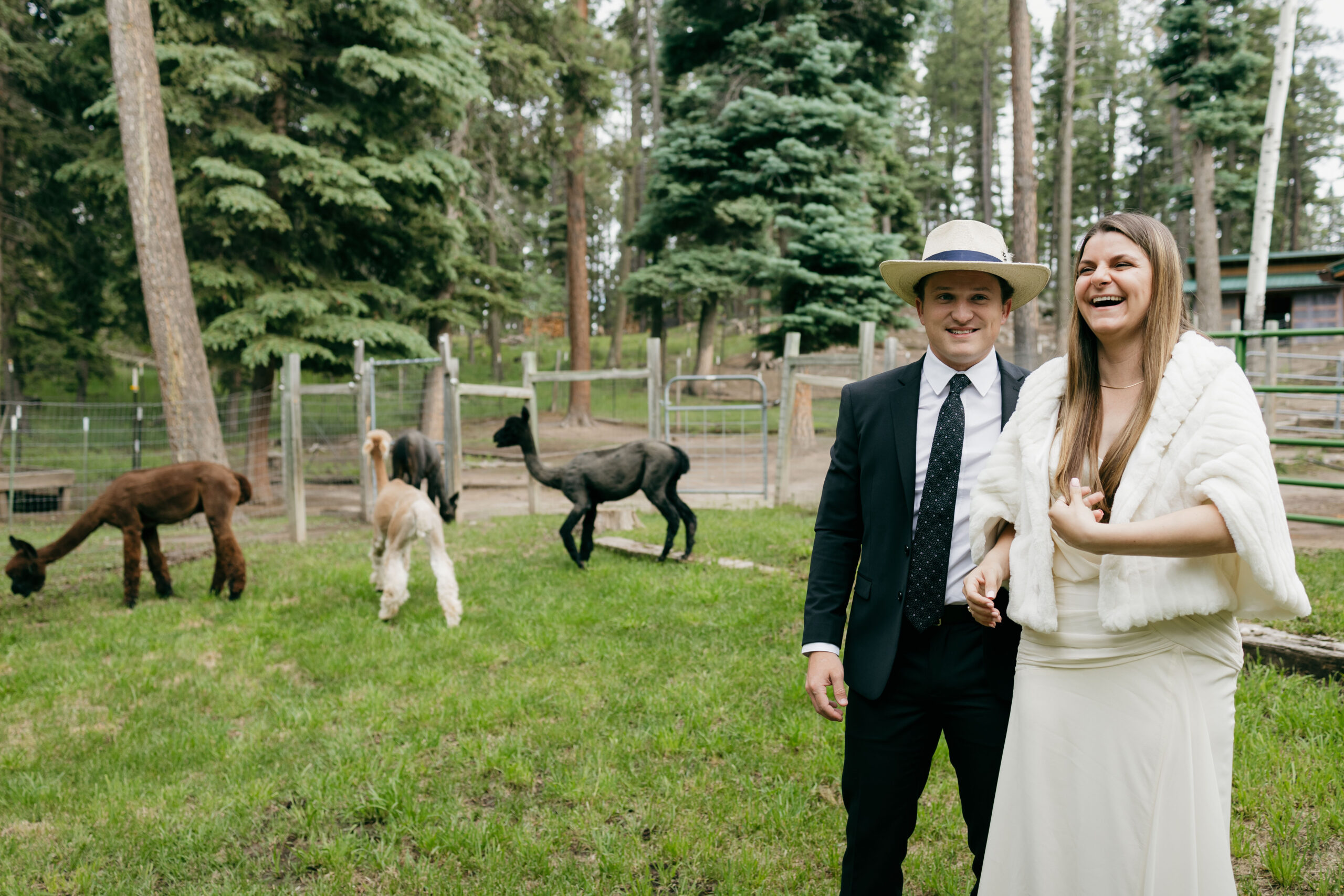 bride and groom pose together after their unique New Mexico elopement