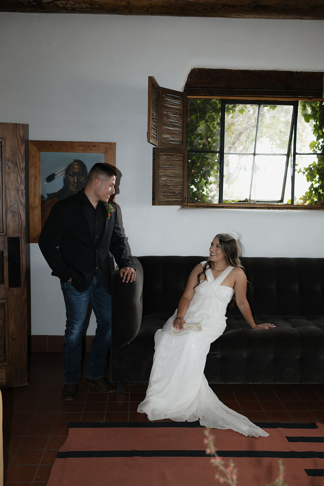 bride and groom pose together after their dreamy wedding day