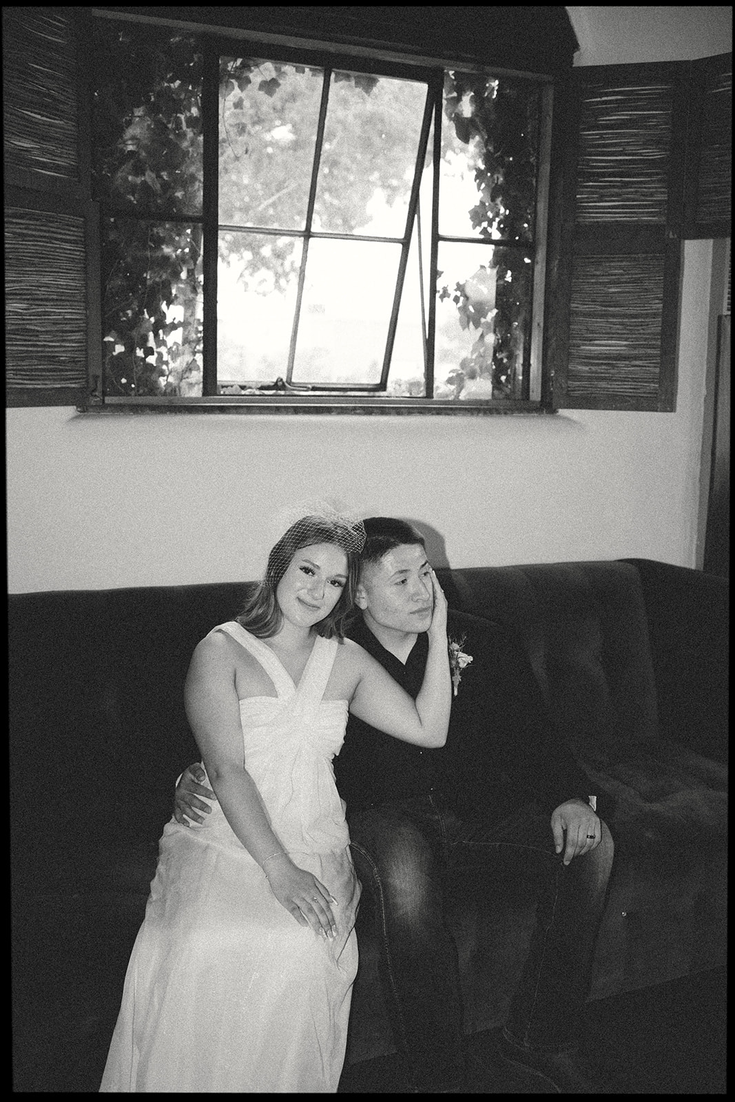 bride and groom pose together after their dreamy wedding day