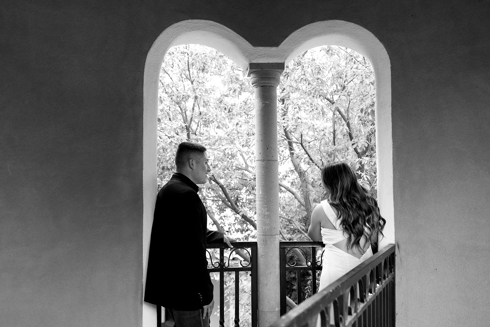 bride and groom pose together after their dreamy wedding day