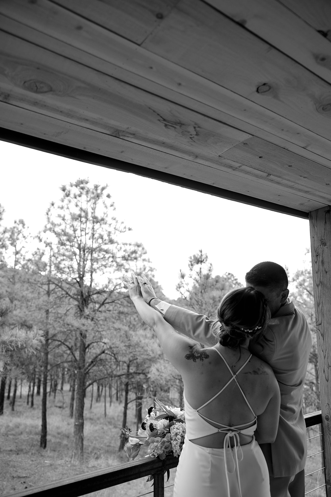 beautiful bride and groom pose on their elopement day