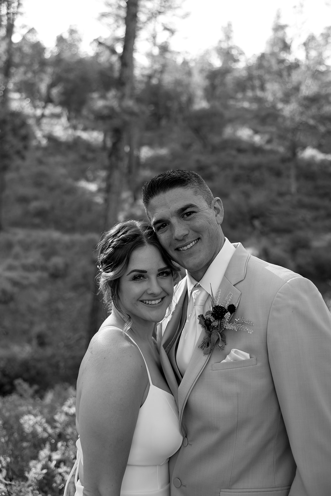 beautiful bride and groom pose on their elopement day