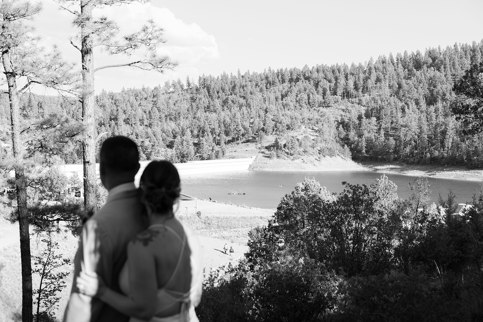 beautiful bride and groom pose on their elopement day