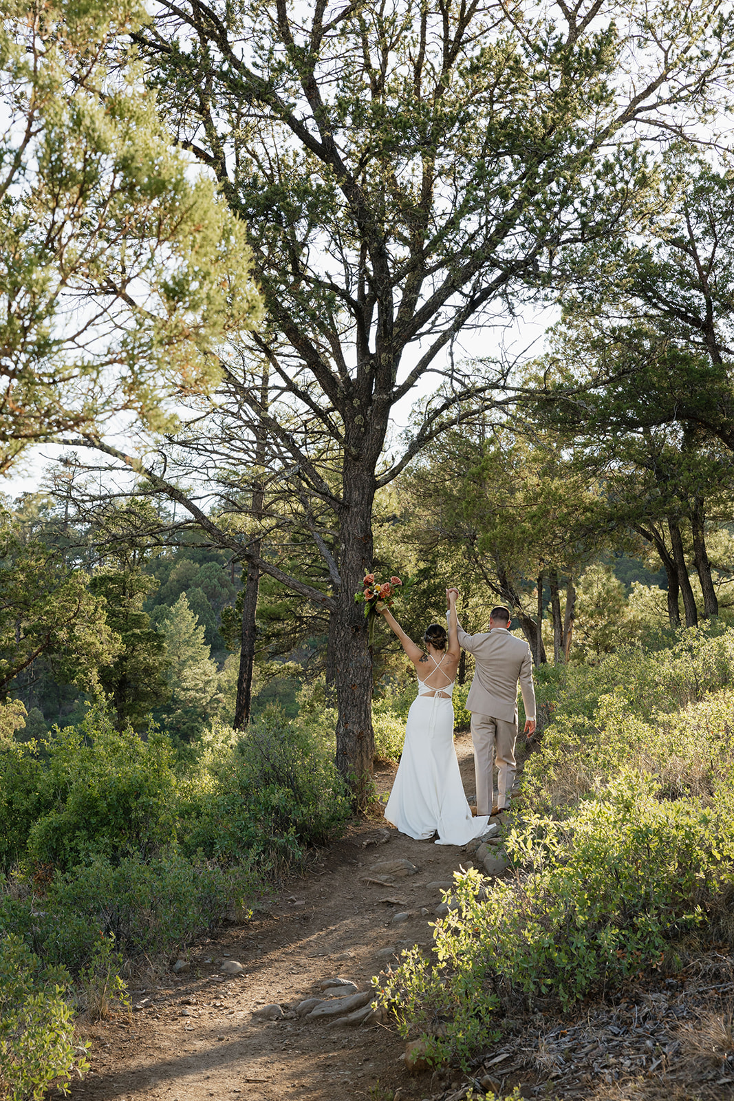 beautiful bride and groom pose on their elopement day