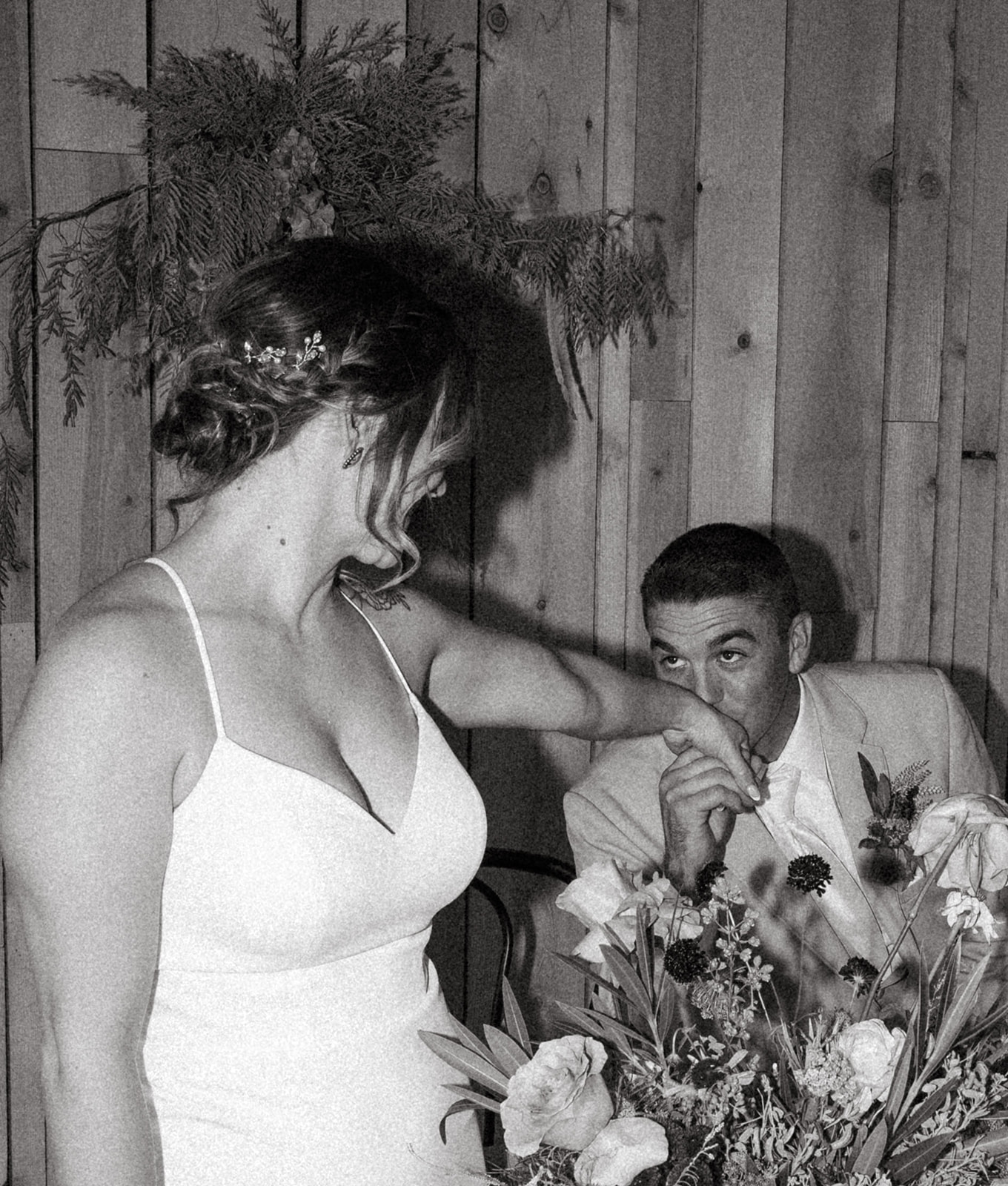 beautiful bride and groom pose on their elopement day