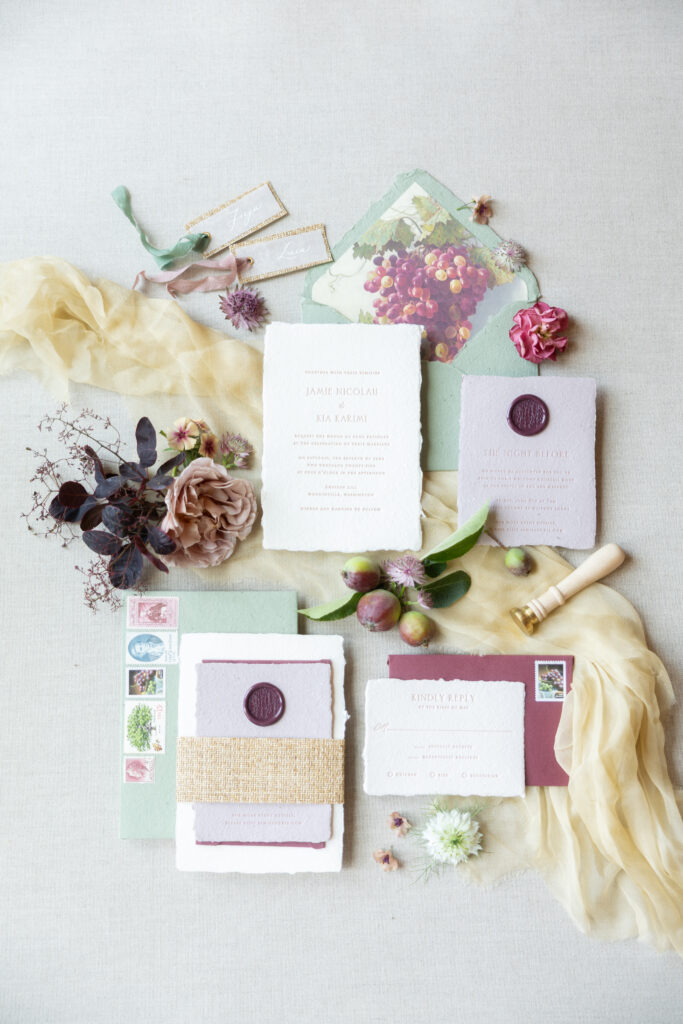 Chateau Lill Wedding by Queanna Lynn Washington Wedding Photographer and June Press for Stationary 